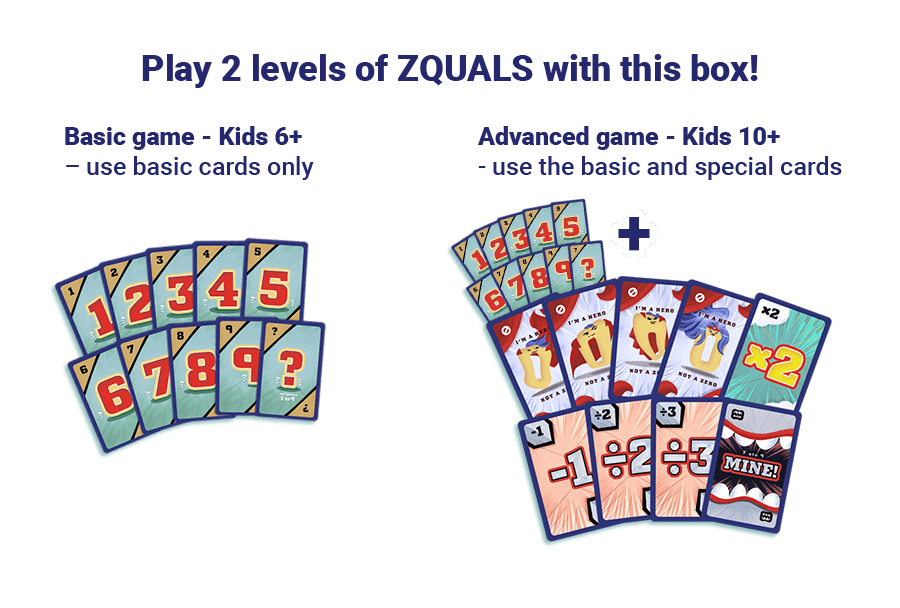 Play 2 levels of ZQUALS with this box - Basic and Advanced